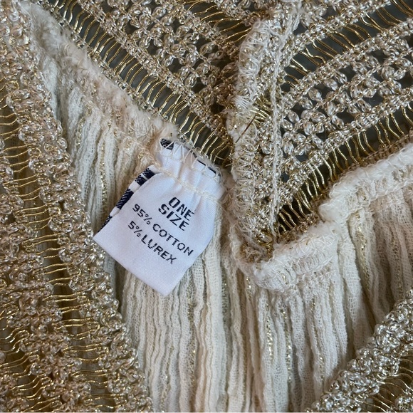 Vintage Women's One Size Made in Greece Cotton Lurex Tank Top Metallic Grecian - Picture 5 of 7